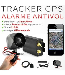 Traceur GPS Alarme-Télécommande-Sirène-Capteur de choc