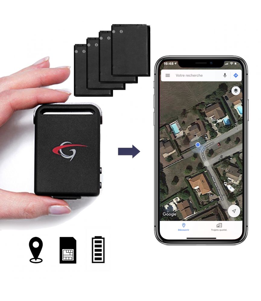 Traceur GPS GSM ESPION avec 2 Batteries 